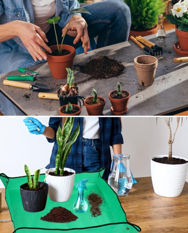 81HbAt6Ru4S._AC_SL1500_ Tappetino Pieghevole Impermeabile 100×100 cm – Ideale per Trapianti, Rinvaso e Cura Piante Senza Sporcare